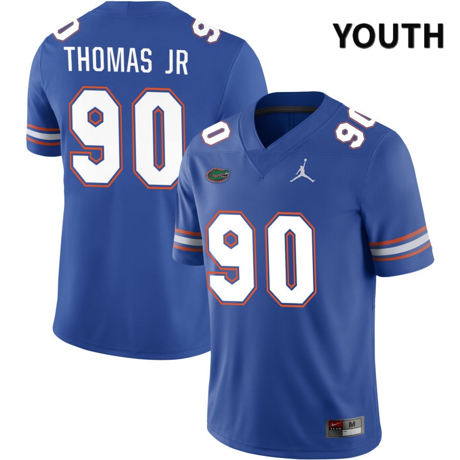 NCAA Florida Gators Chris Thomas Jr Youth #90 Jordan Brand Royal 2022 NIL Stitched Authentic College Football Jersey WBS3064BT